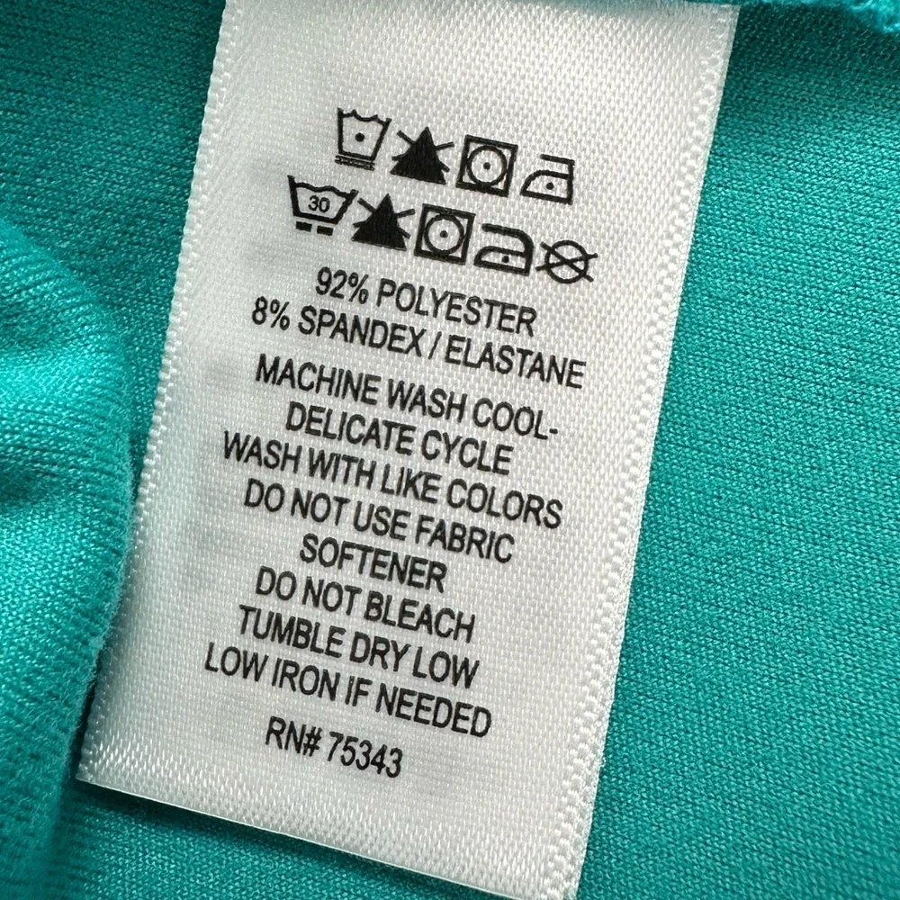 Rorie Whelan Golf Quarter Zip Long Sleeve UPF Pullover Dry Wicking Aqua Teal XXL